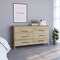 Tuhome Hms 6 Drawer Double Dresser, Four Legs, Superior Top, Light Oak/White CDB7667 - alternate 2